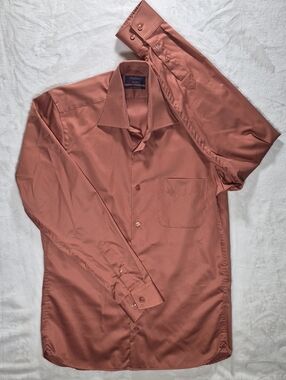 Antthony Men's Long-Sleeve Dress Shirt in Copper-Rust